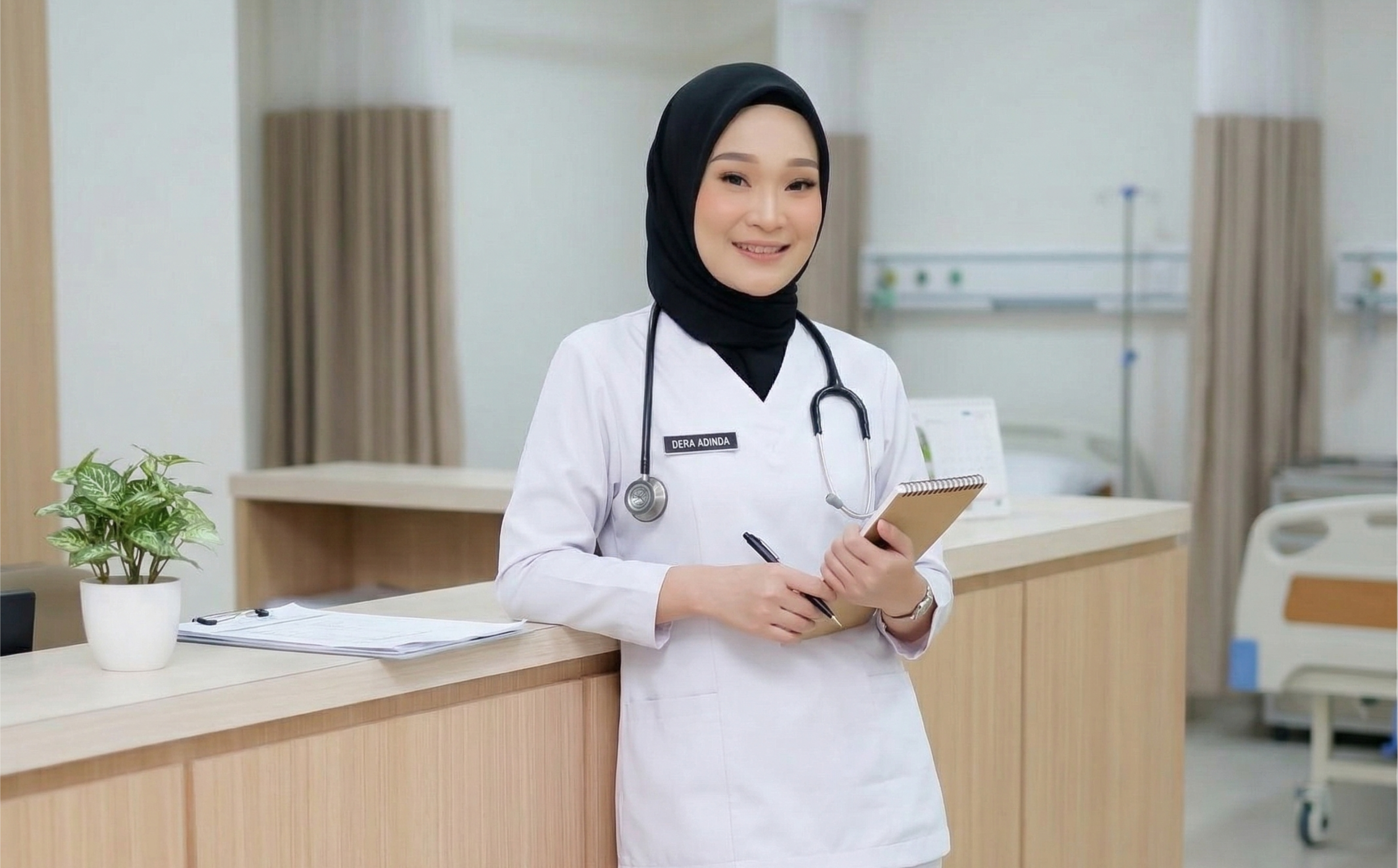 Perawat merawat pasien di rumah